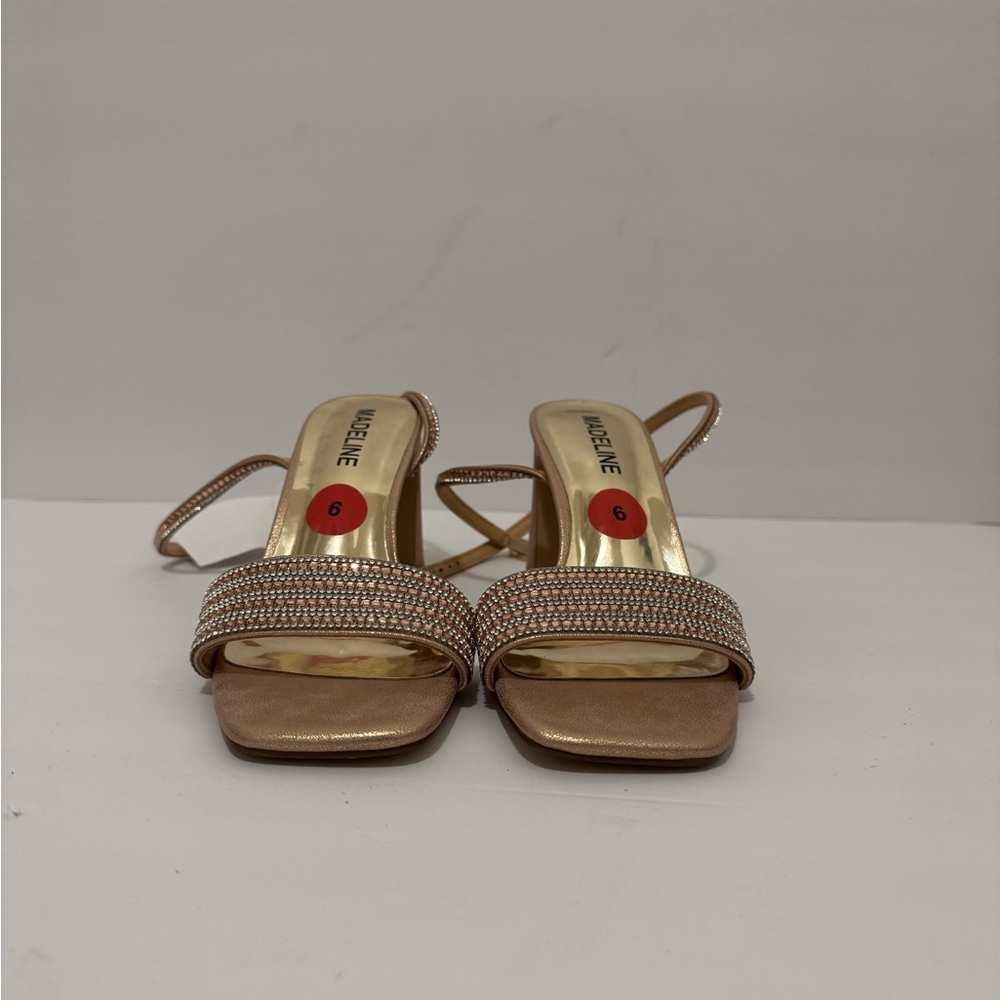Madeline Gold and Tan Heels with Elegant Design